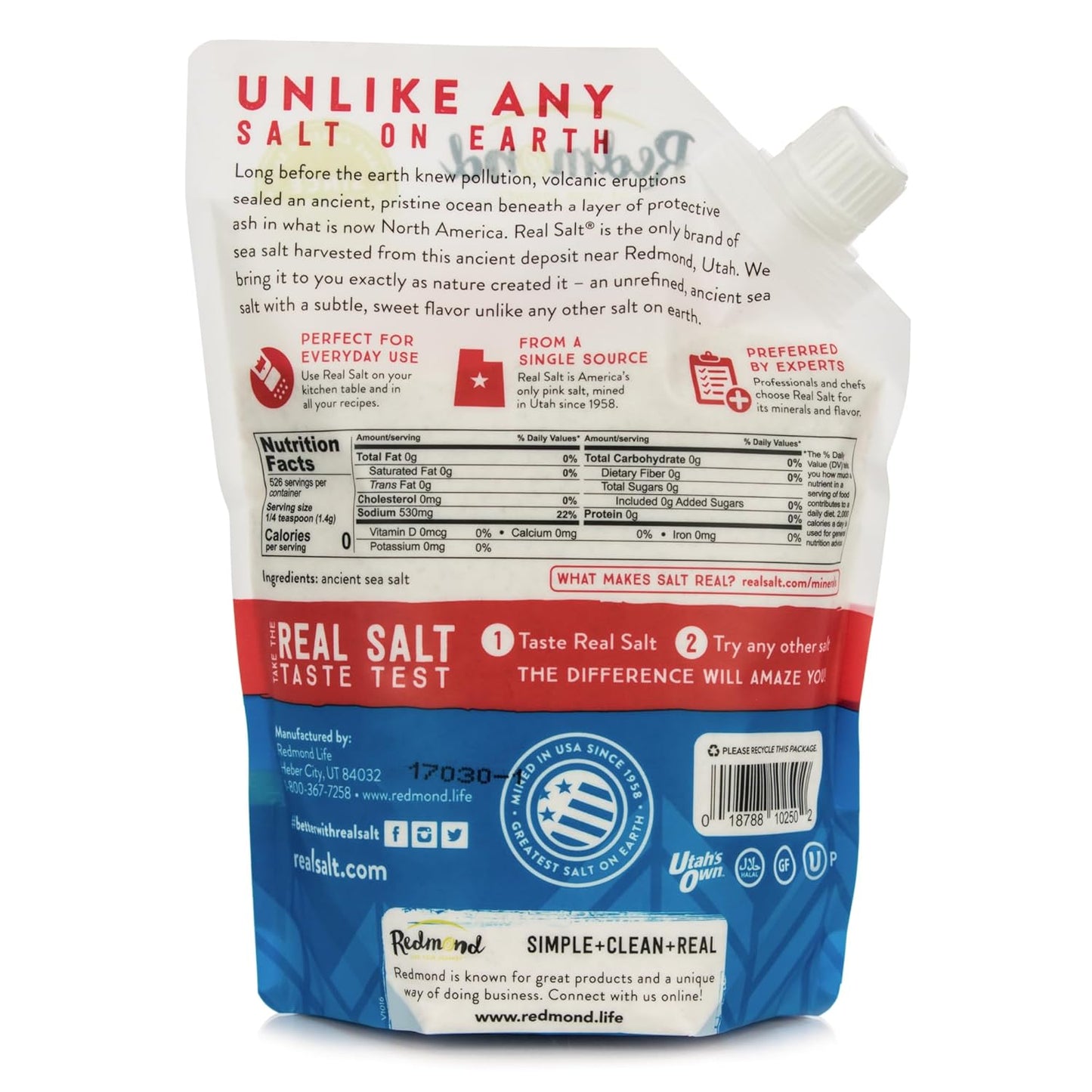 Redmond Salt Fine Refill Pouch 16oz