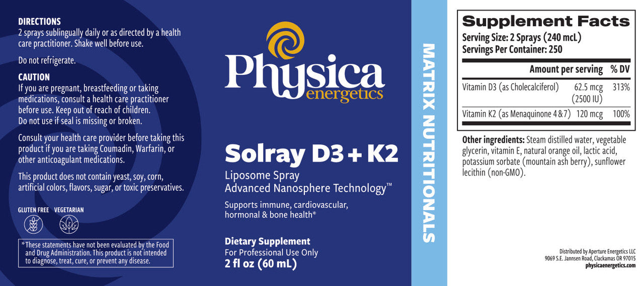 Solray D3 + K2 Liposome Spray 2oz