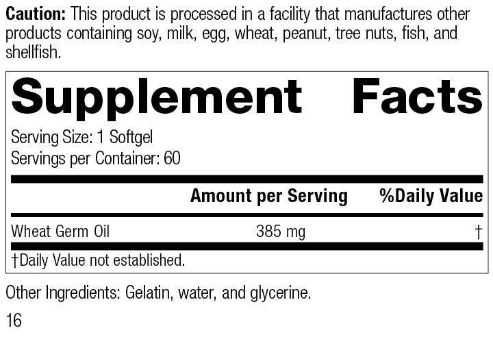 8225 Wheat Germ Oil 60softgels