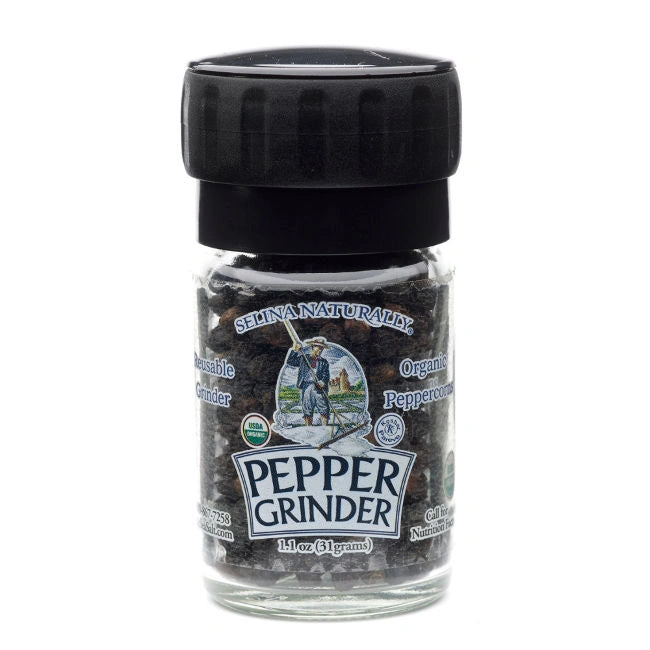 Celtic Sea Salt Small Organic Pepper Grinder 1oz