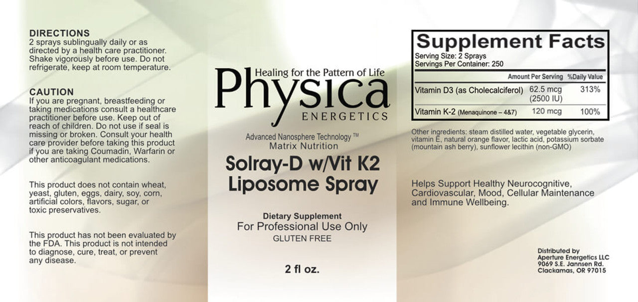 Solray-D Liposome Spray 2oz