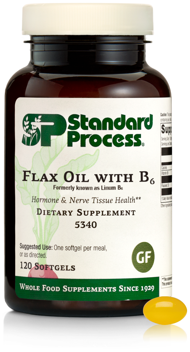 5340 Flax Oil with B6 120 Soft gels (formerly Linum B6)