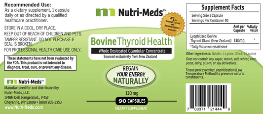 Bovine Thyroid 130mg 90C